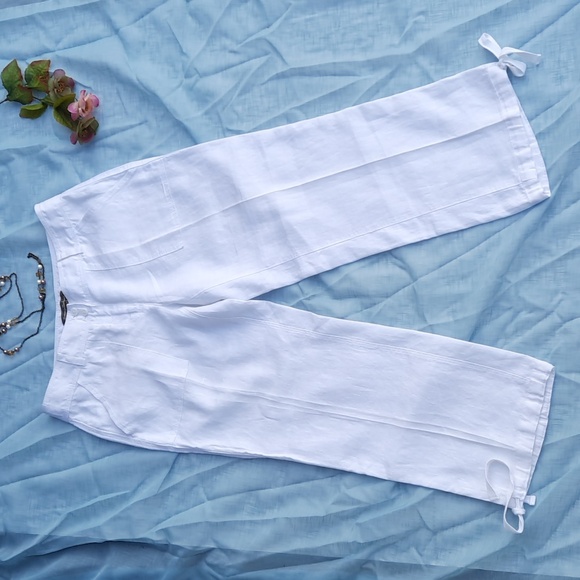 TOMMY BAHAMA Linen Aubrey Fit Crop Pants - Picture 12 of 12